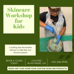 skincare workshop for kids - boy making custom body scrub