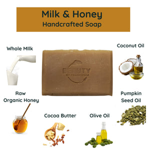 Milk and Honey Handmade Soap Ingredients Whole Milk Raw Honey Coconut Oil