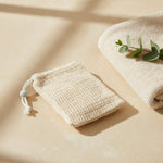 Large 5 x 6 inch sisal soap saver pouch with drawstring