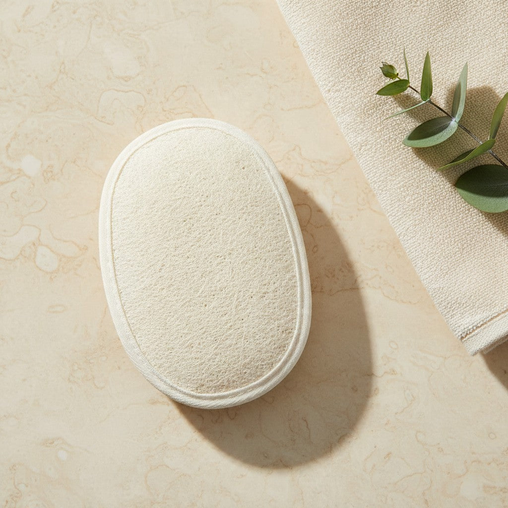 Oval natural body loofah pad