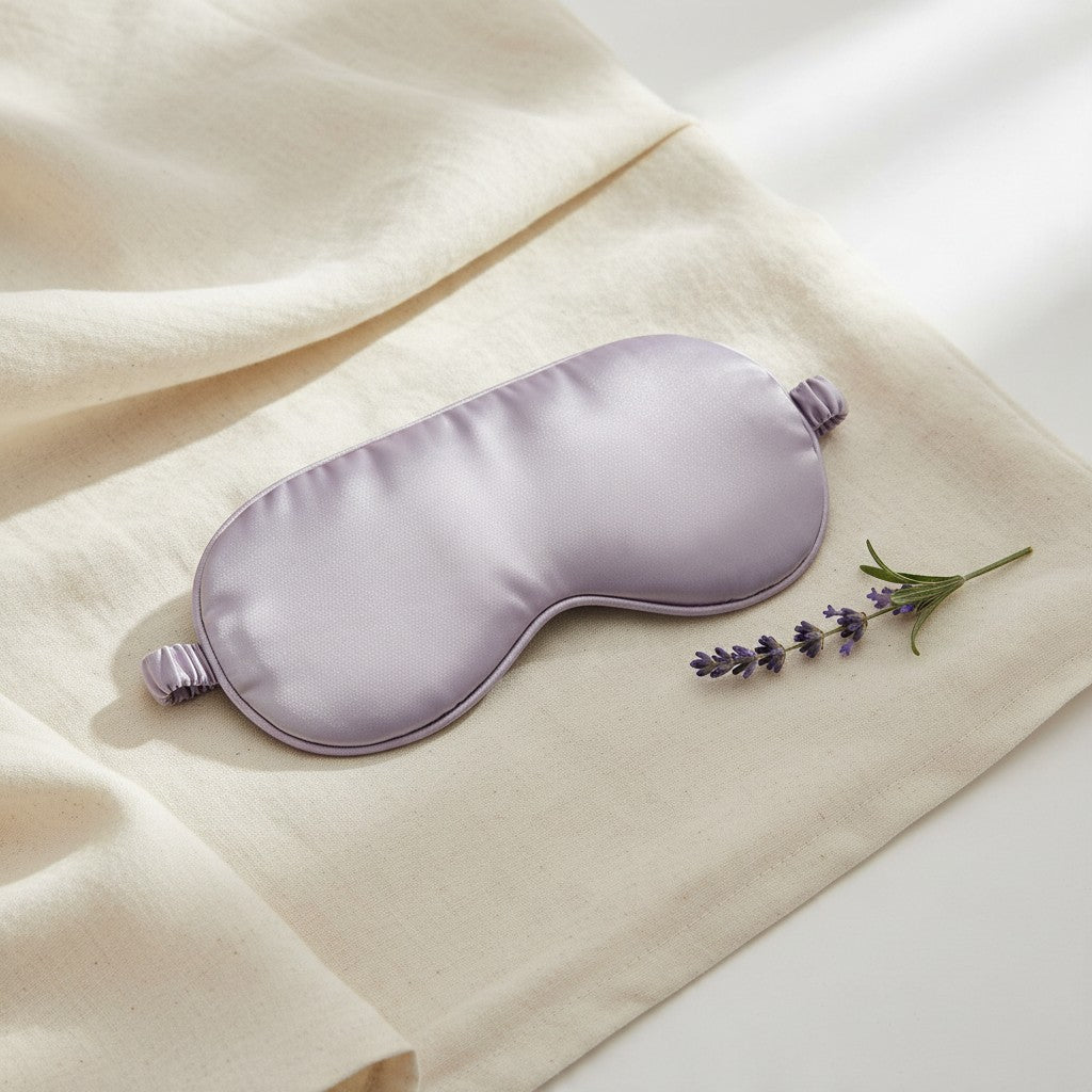 Deep Slumber lilac satin sleep mask with lavender