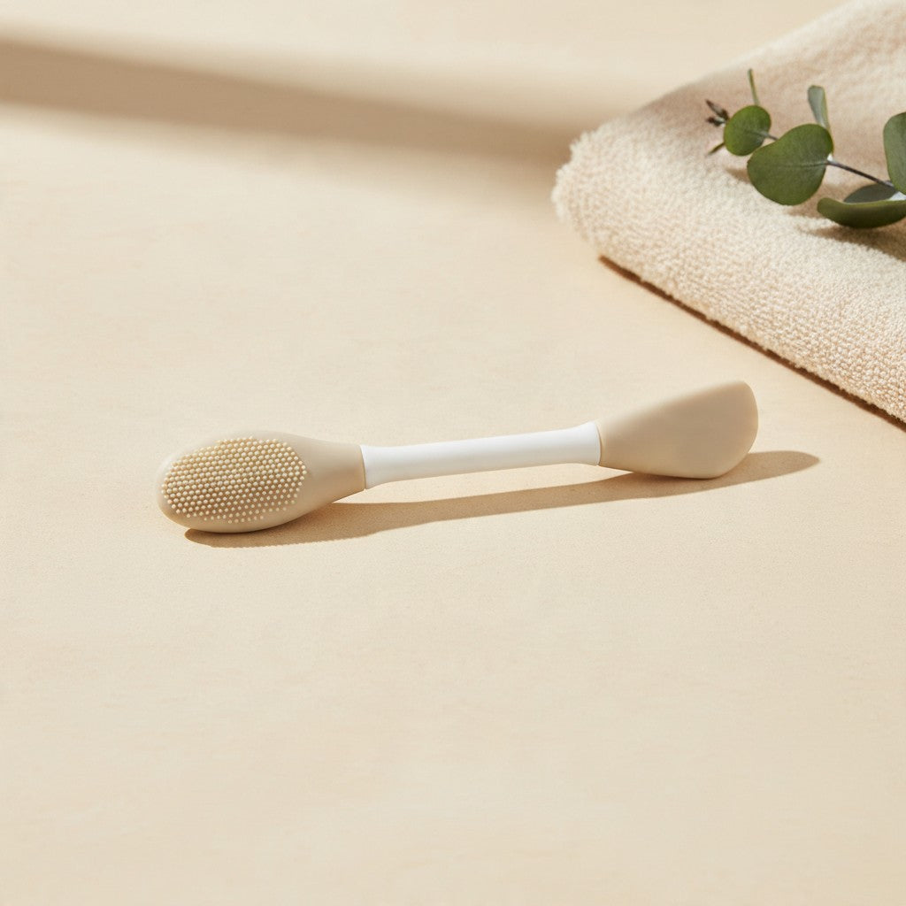 Double-ended silicone mask applicator in a spa setting