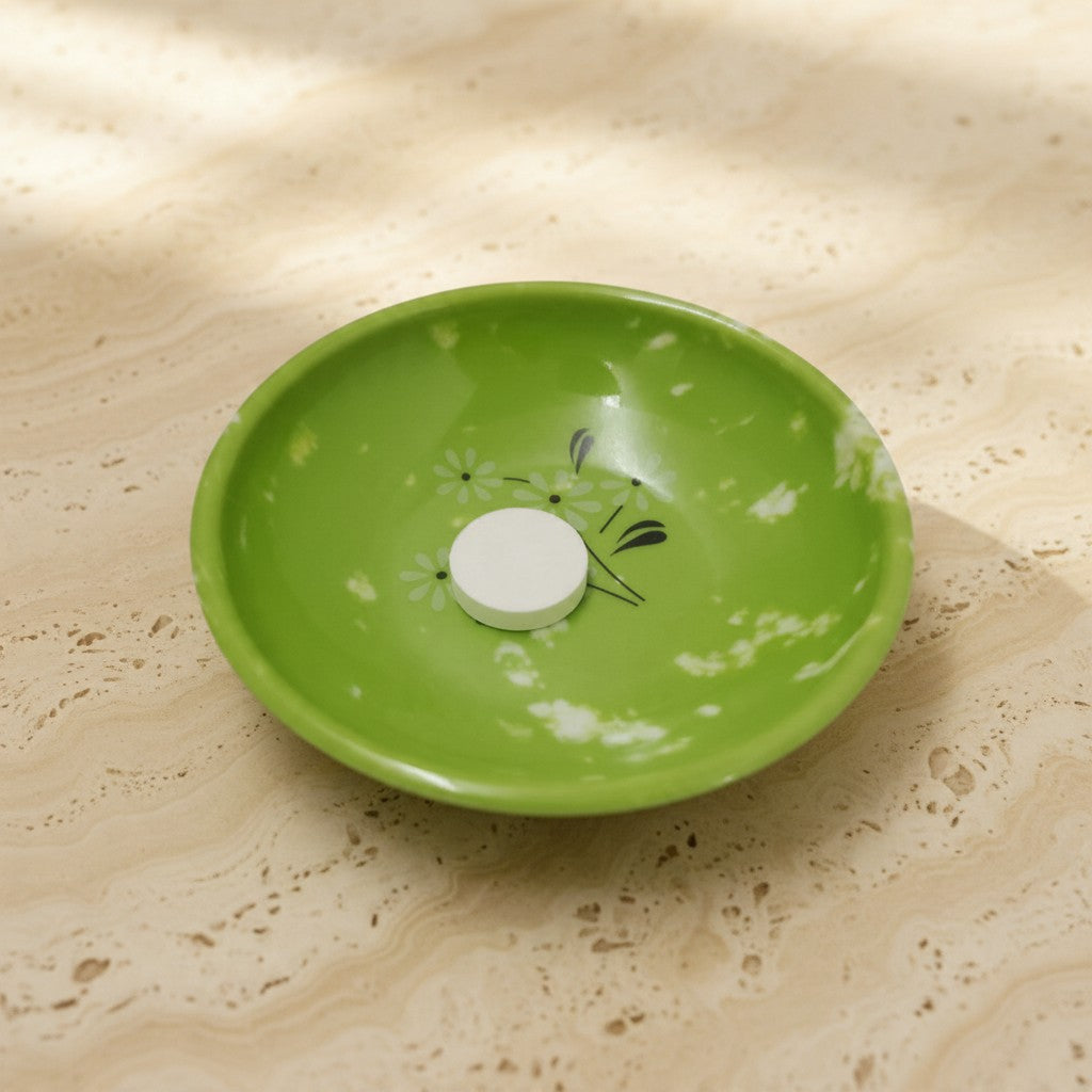 Compressed face mask disc soaking in a mixing bowl (bowl sold separately)