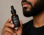 man holding Fragrance Free Beard Oil