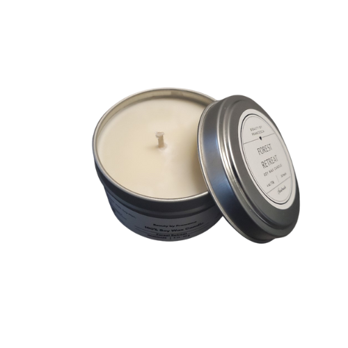Forest Retreat Candle in a tin  on a white background