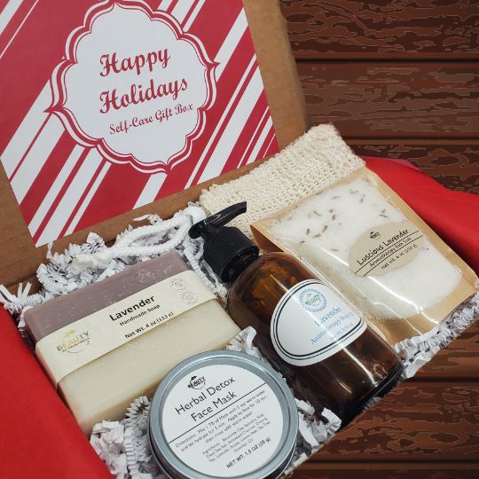Happy Holidays Spa Day Gift Box Open