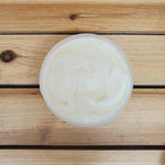 Lavender whipped body butter open jar