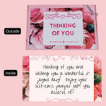 Thinking of you Spa Day Gift Box inside and outside inscription