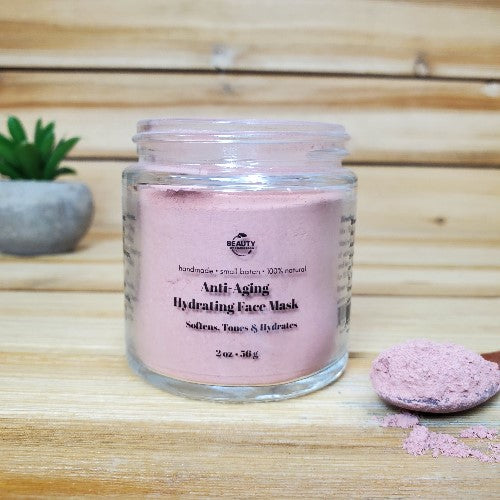 Anti-Aging Hydrating Face Mask Next to spoon