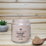 chocolate bliss face mask  next to wooden spoon 