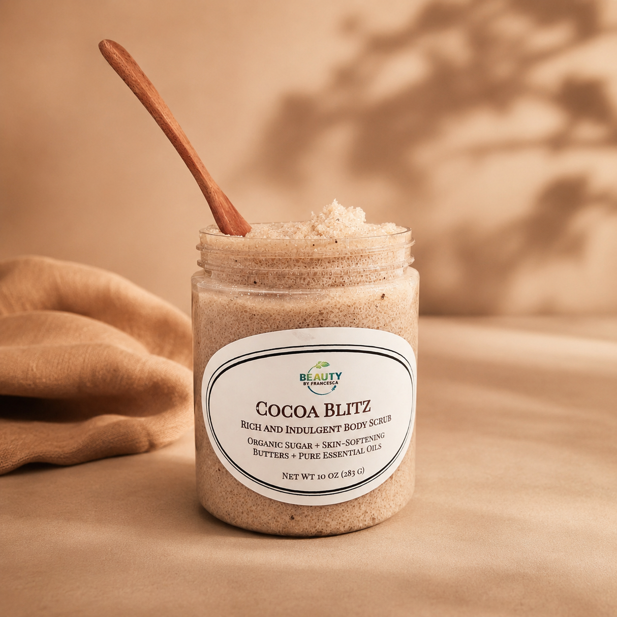 Cocoa Blitz  Chocolate Body Scrub with scoop