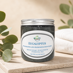 eucalyptus body scrub in bathroom