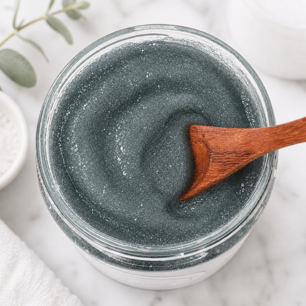eucalyptus body scrub top view