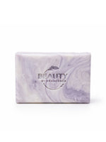 lavender bar soap against white background