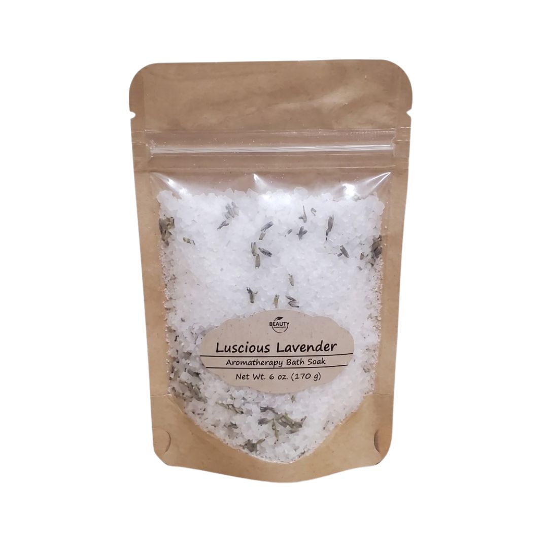 Luscious Lavender Bath Salts, 6 oz, against white background