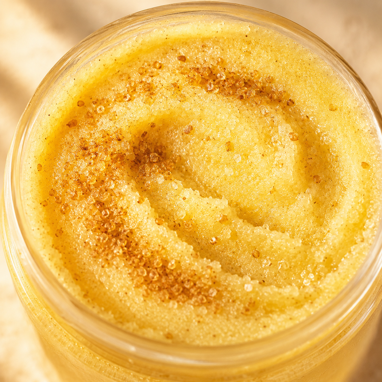 orange spice body scrub top view