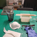 Soap Making Class setup with tools
