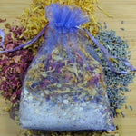 Bath Tea - Relax Me Tub Tea displayed with botanicals