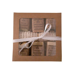 handmade soap gift set 6 bars in box with white ribbon