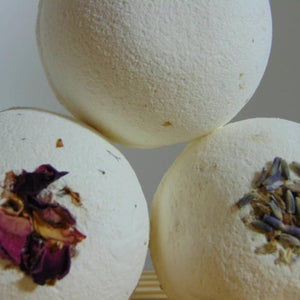 bath bomb set - orange rose, lavender and geranium