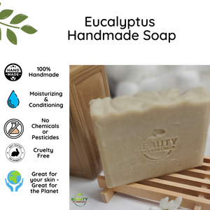 Eucalyptus Handmade Soap Benefits Card Great for skin and planet no chemicals