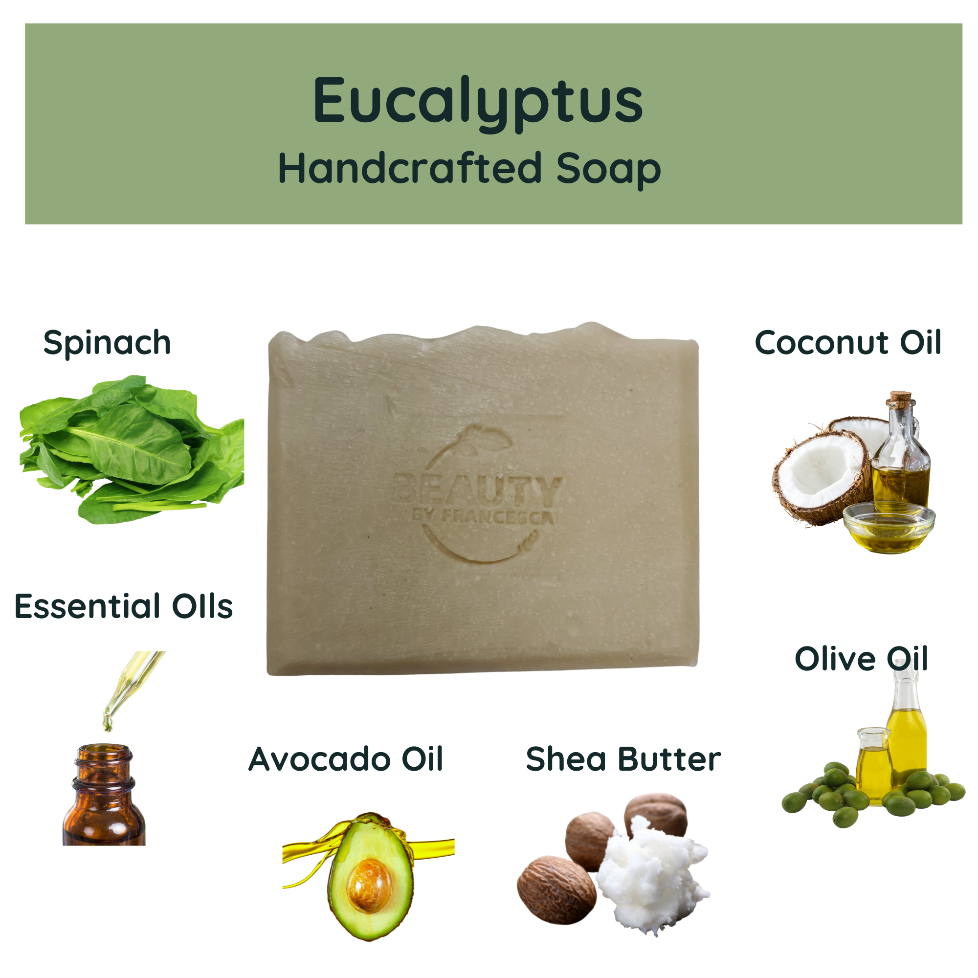 Eucalyptus Handmade Soap Ingredients Spinach Avocado Oil Shea Butter