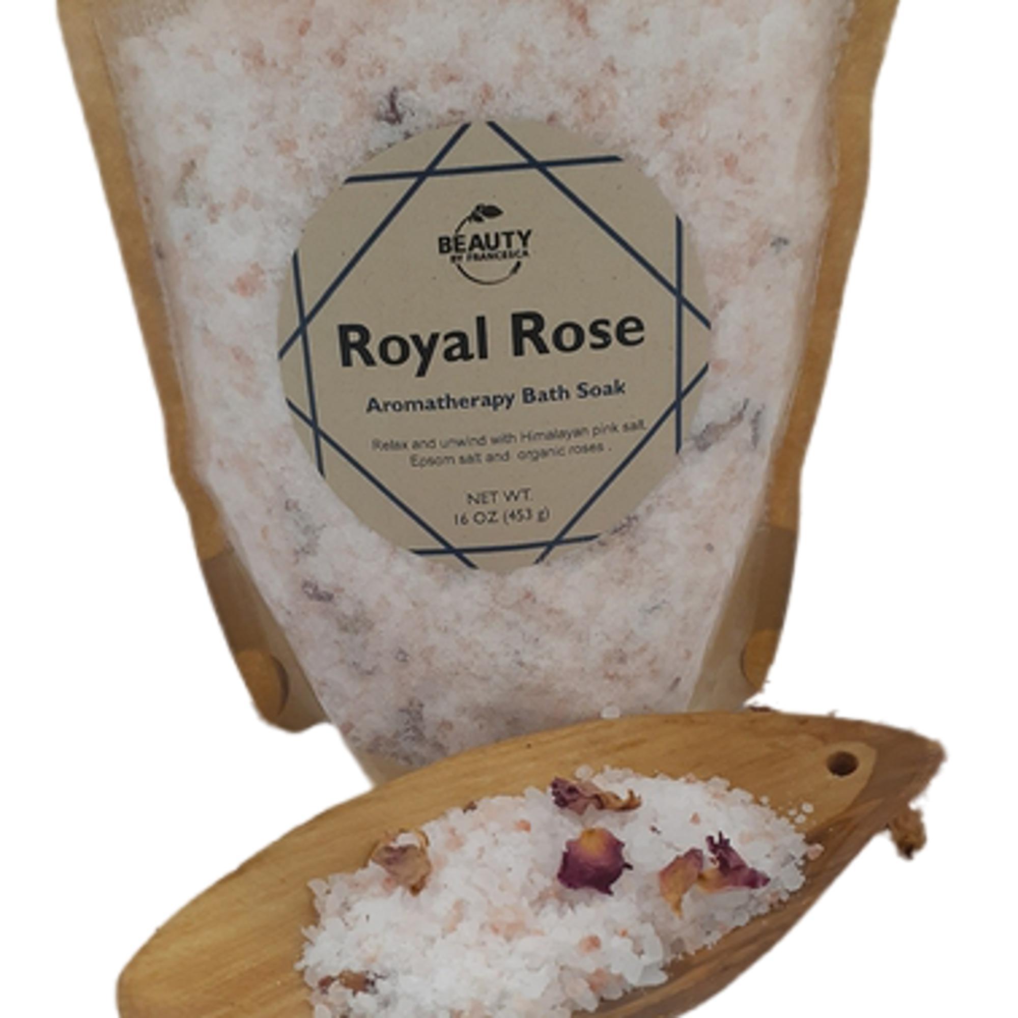 royal rose bath salt displayed