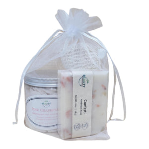 Confetti Soap and Pink Grapefruit Sea Salt Body Scrub Set