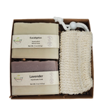 Handmade Soap Gift Set w/Sisal - Lavender and Goat's Milk or Eucalyptus