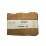 4 ounce Ginger Orange with Turmeric Handmade Soap Bar with Branded Label