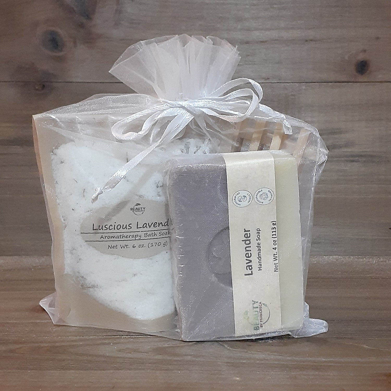 Bath Salt & Soap Gift Set front view - Lavender