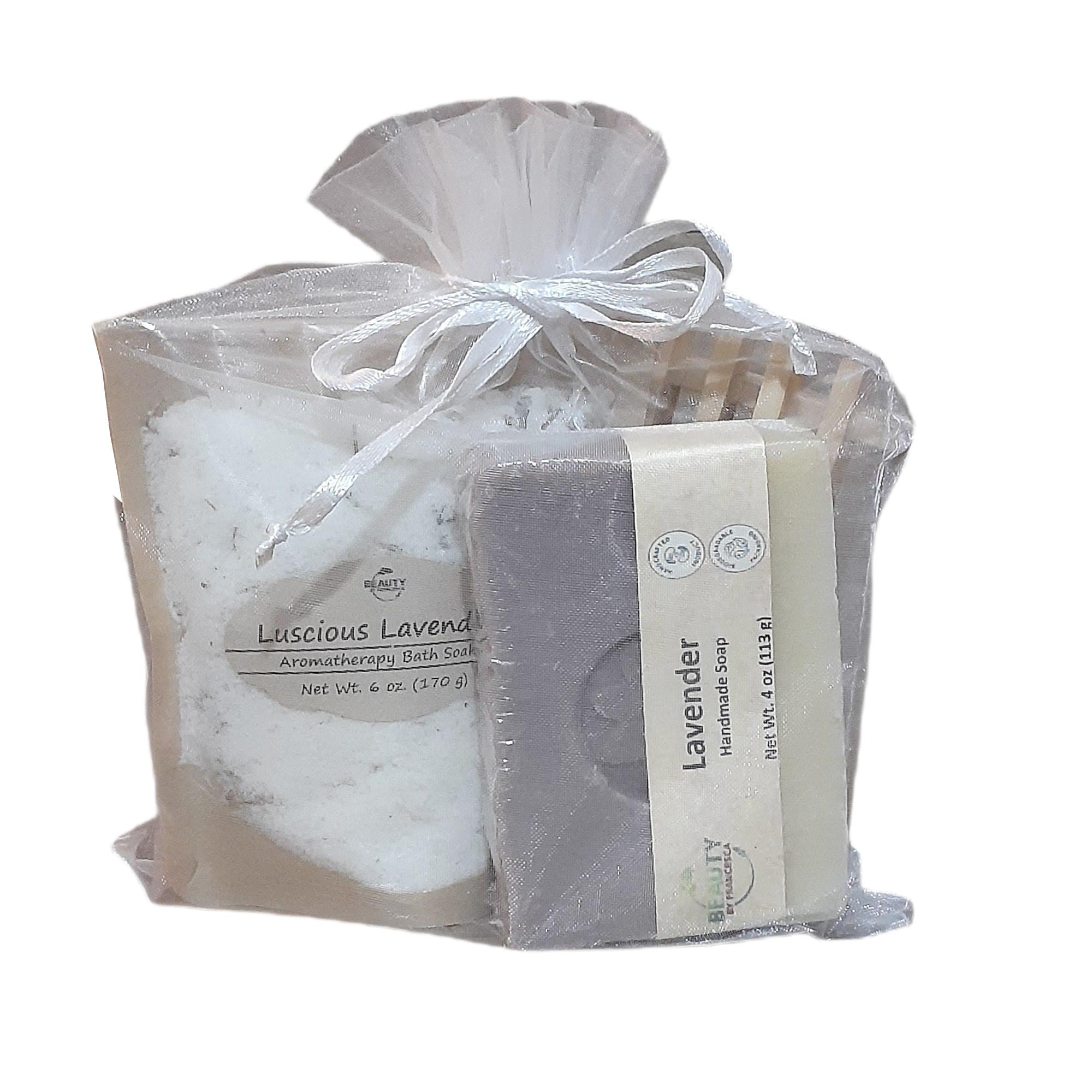 Bath Salt & Soap Gift Set  in organza bag- Lavender
