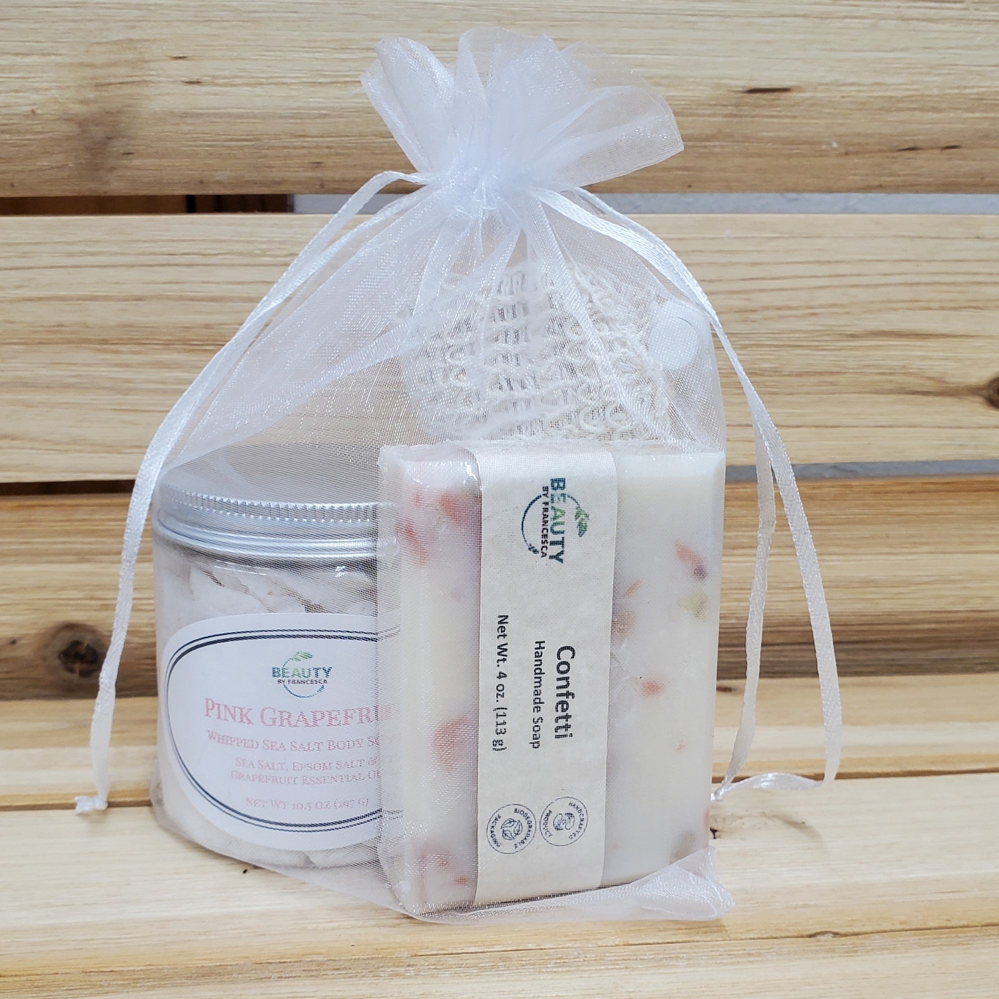 Confetti Soap and Pink Grapefruit Sea Salt Body Scrub Set