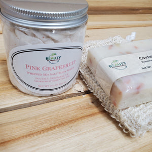 Confetti Soap and Pink Grapefruit Sea Salt Body Scrub Set