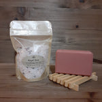 Bath Salt & Soap Gift Set - Rose front view