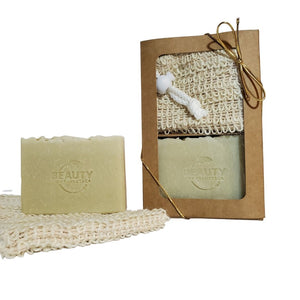 soap with sisal gift set contents displayed